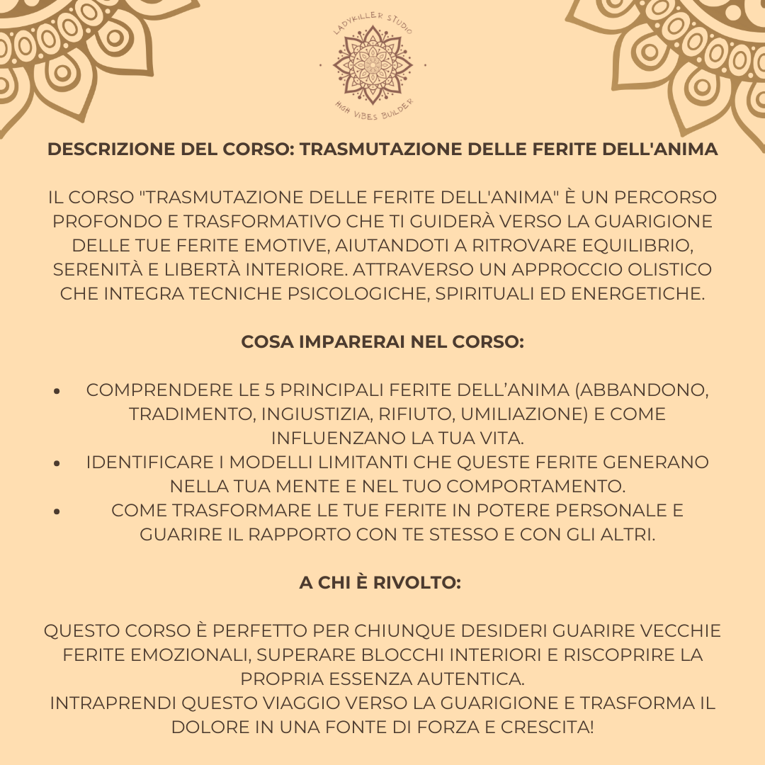 Corso ✨ Trasmutazione delle Ferite dell'Anima ✨